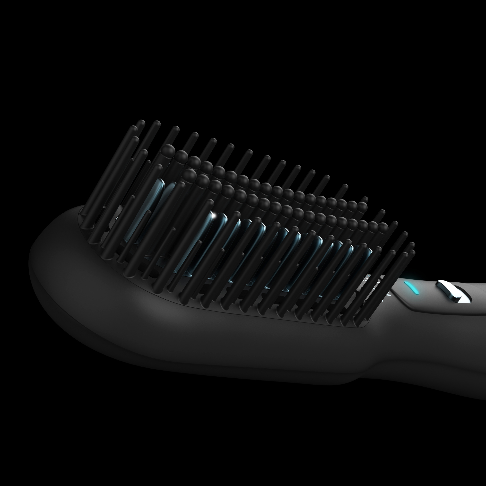 Combination of detangling and ceramic bristles to create smooth hairstyles