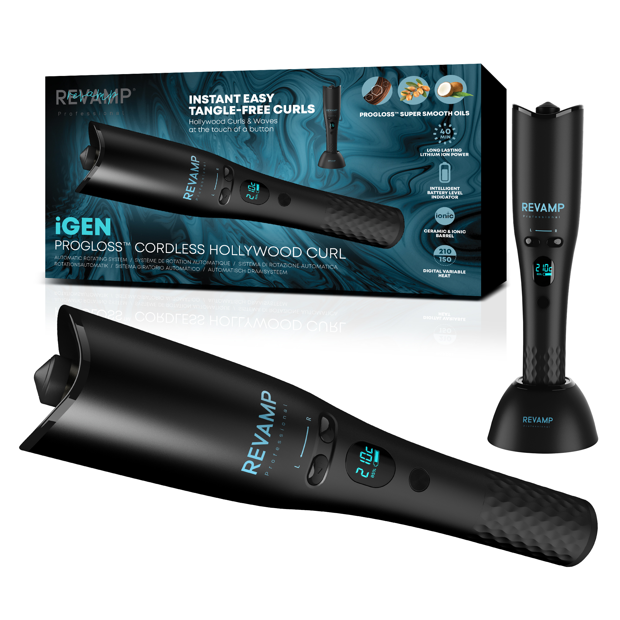 iGEN Progloss Cordless Hollywood Curl Automatic Rotating Curler