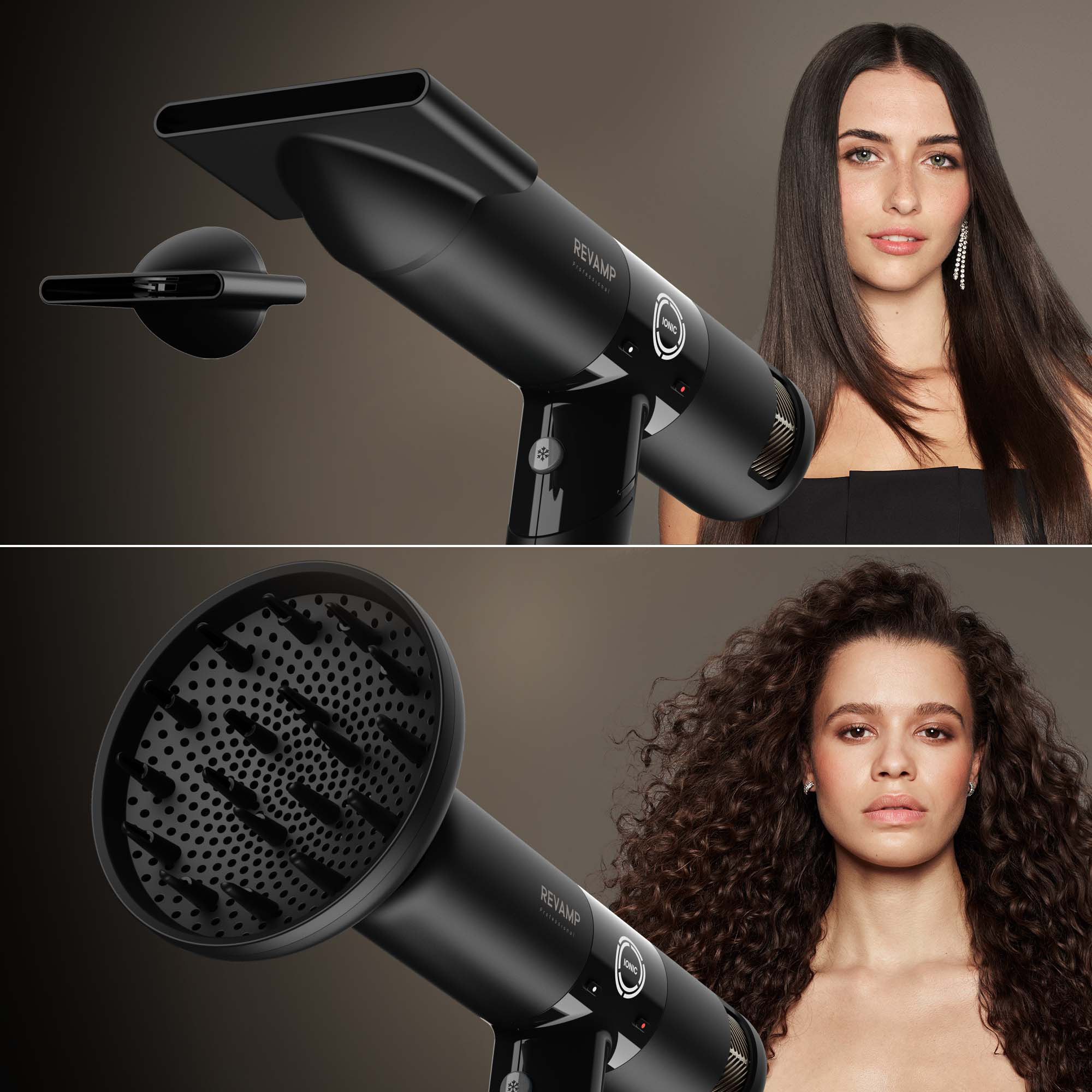 Featuring magnetic styling attachments for precise styling