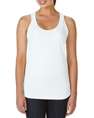 Womens Tri-Blend Racerback (White)