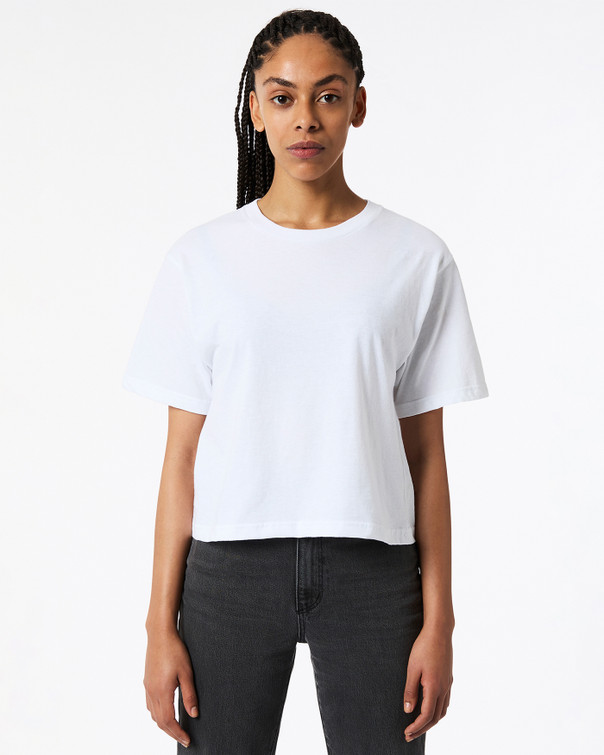 Womens Fine Jersey Boxy T-shirt (WHITE)