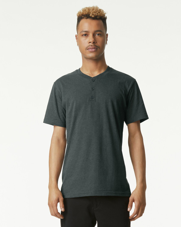 2003CVC Unisex Henley T-Shirt (Heather Charcoal)