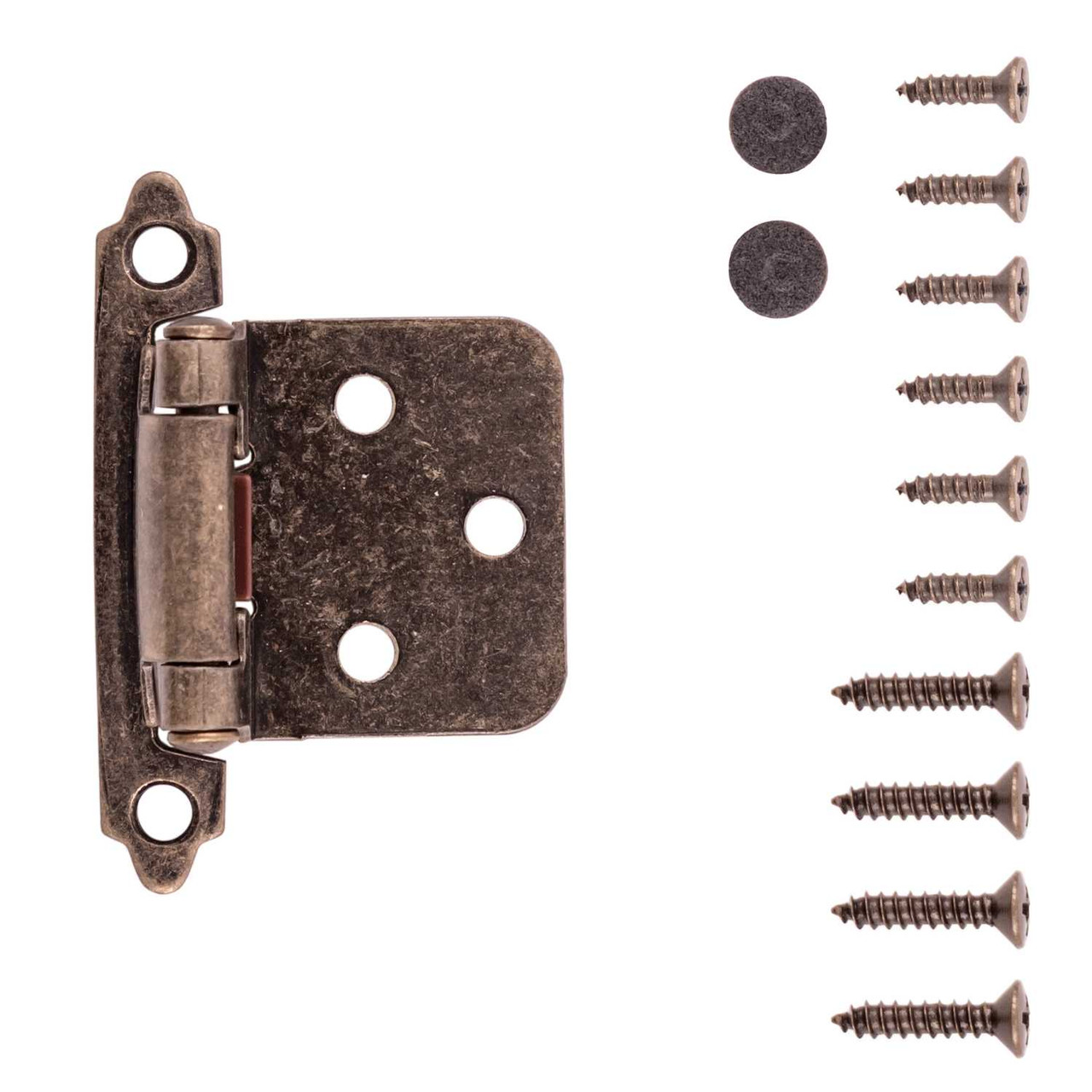 Hickory Hardware Antique Brass Flush Variable Overlay Hinges