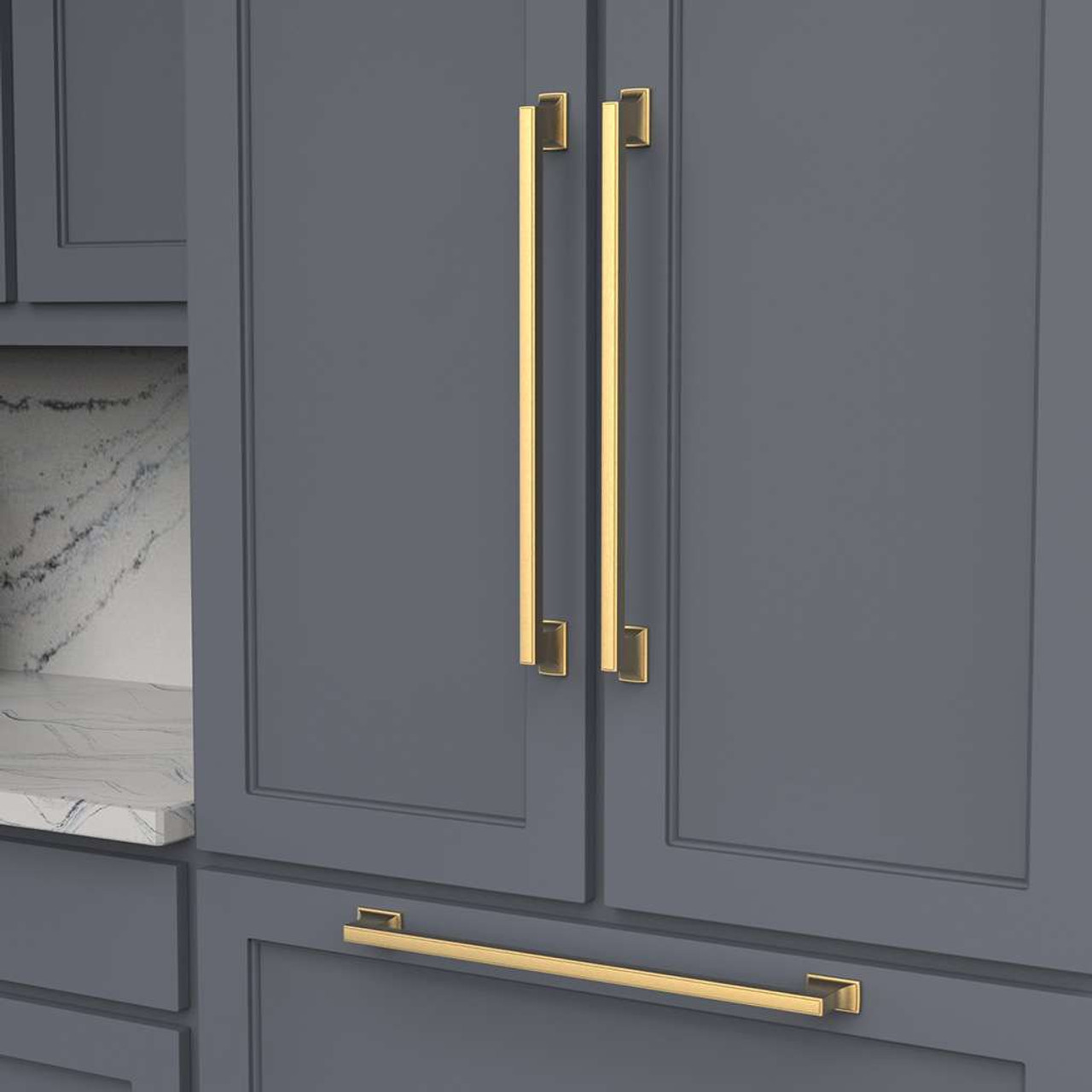 Belwith Keeler Brownstone Appliance Pulls in Brushed Golden Brass