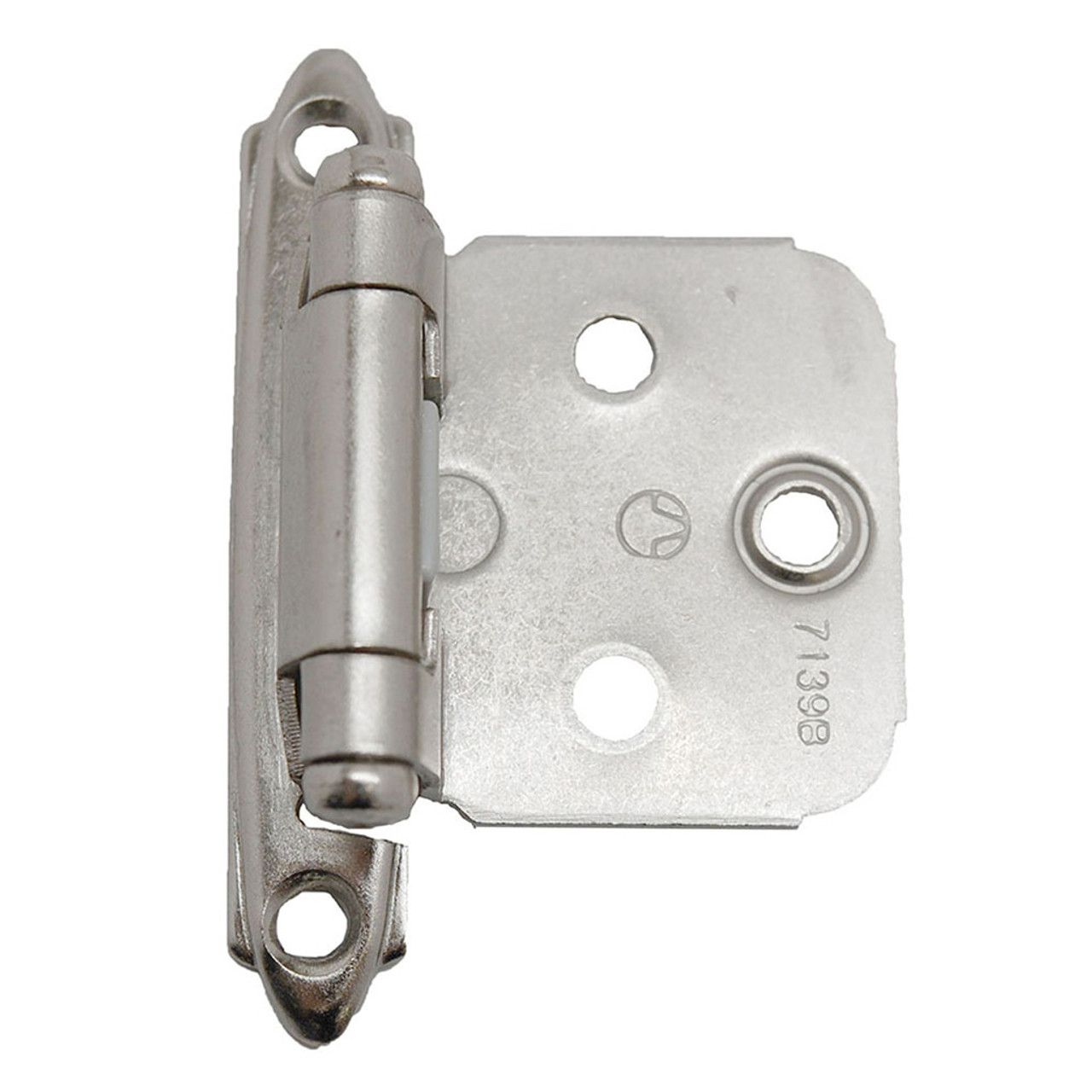 AMEROCK Self Closing Face Mount Variable Overlay Cabinet Hinge (pair) in  Satin Nickel