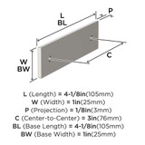AMEROCK Ladera Rectangle Cabinet Handle Backplate in Satin Nickel 3" BP37761G10 Specs AMEROCK Ladera Rectangle Cabinet Handle Backplate in Satin Nickel 3" BP37761G10 Specs