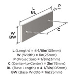 AMEROCK Ladera Rectangle Cabinet Handle Backplate in Polished Nickel 3" BP37761PN Specs AMEROCK Ladera Rectangle Cabinet Handle Backplate in Polished Nickel 3" BP37761PN Specs
