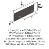 AMEROCK Maymont Rectangle Cabinet Handle Backplate in Oil Rubbed Bronze 3" BP37587ORB Specs