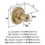 AMEROCK Faircrest 1-1/4" Diameter Cabinet Knob in Golden Champagne BP37460BBZ Specs