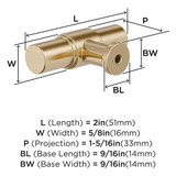 AMEROCK Faircrest 2" Length Wrapped Bar Knob Cabinet Pull in Golden Champagne BP37461BBZ Specs