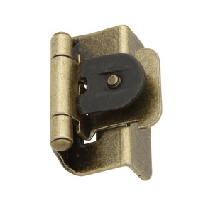 Hickory Double Demountable 1/2" Overlay Partial Wrap Cabinet Hinge (pair) in Antique Brass P5310-AB Hickory Double Demountable 1/2" Overlay Partial Wrap Cabinet Hinge (pair) in Antique Brass P5310-AB
