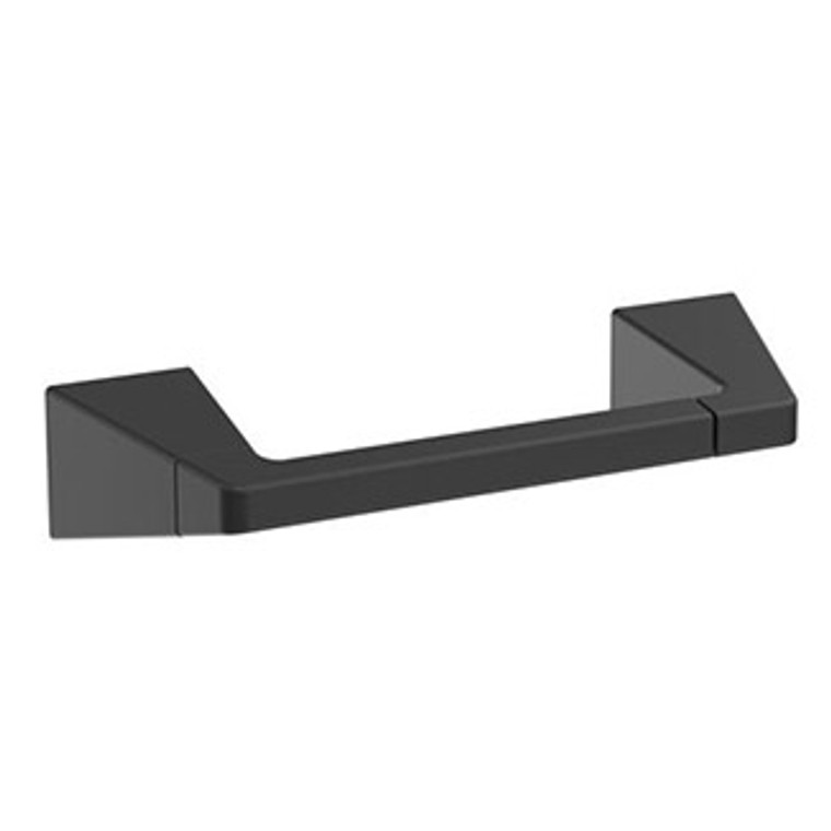 Main View of a Matte Black Toilet Paper Holder from Amerock's Blackrock Collection BH36001MB