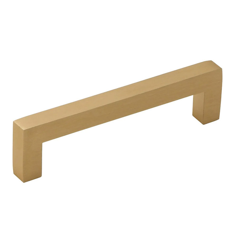 Main View of a Satin Brass 96mm Square Handle Cabinet Pull from Amerfit Hardware A2060-96SB