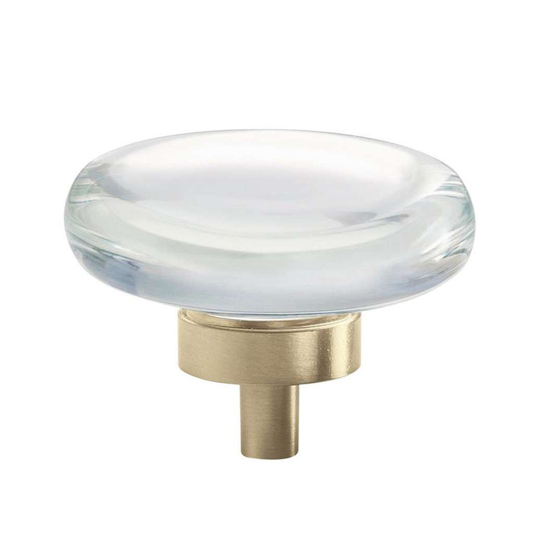 AMEROCK Glacio 1-3/4" Diameter Glass Cabinet Knob in Clear and Golden Champagne BP36652CG10