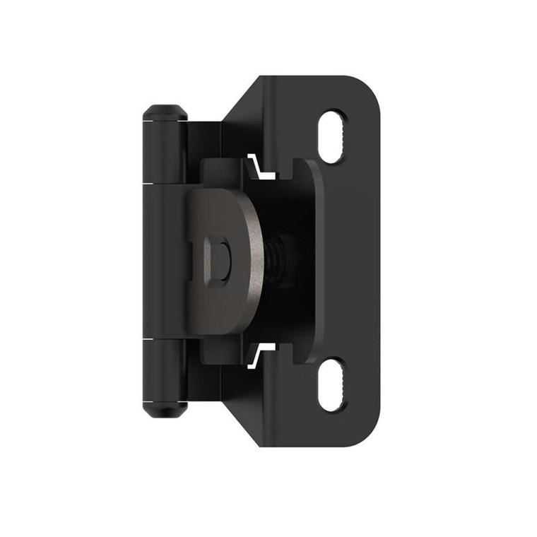 AMEROCK Single Demountable 1/4" Overlay Cabinet Hinge (pair) in Flat Black BPR8715FB