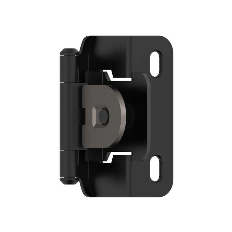 AMEROCK Single Demountable 1/2" Overlay Cabinet Hinge (pair) in Flat Black BPR8719FB