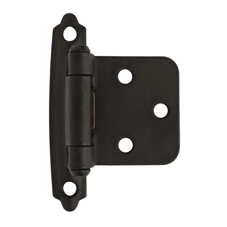 AMEROCK Self Closing Face Mount Variable Overlay Cabinet Hinge (pair) in Flat Black BPR3429FB