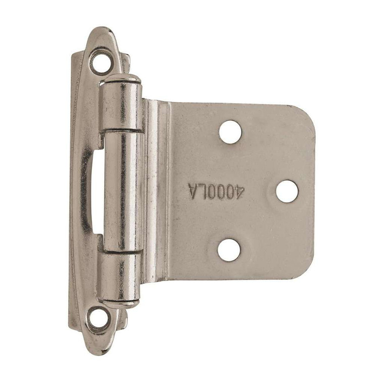 AMEROCK Self Closing Reverse Bevel Variable Overlay Cabinet Hinge (pair) in Polished Chrome BPR763026 Front View