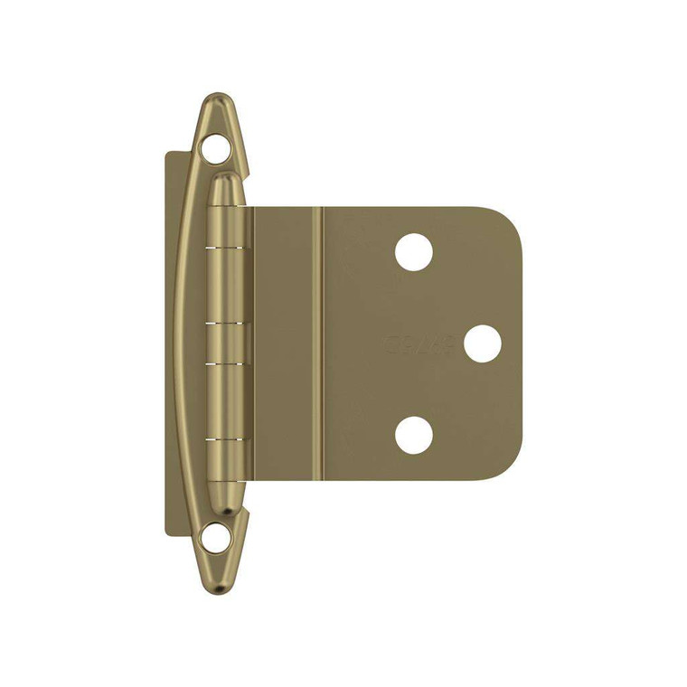 AMEROCK No Spring Face Mount 3/8" Inset Cabinet Hinge (pair) in Golden Champagne BPR3417BBZ Front View