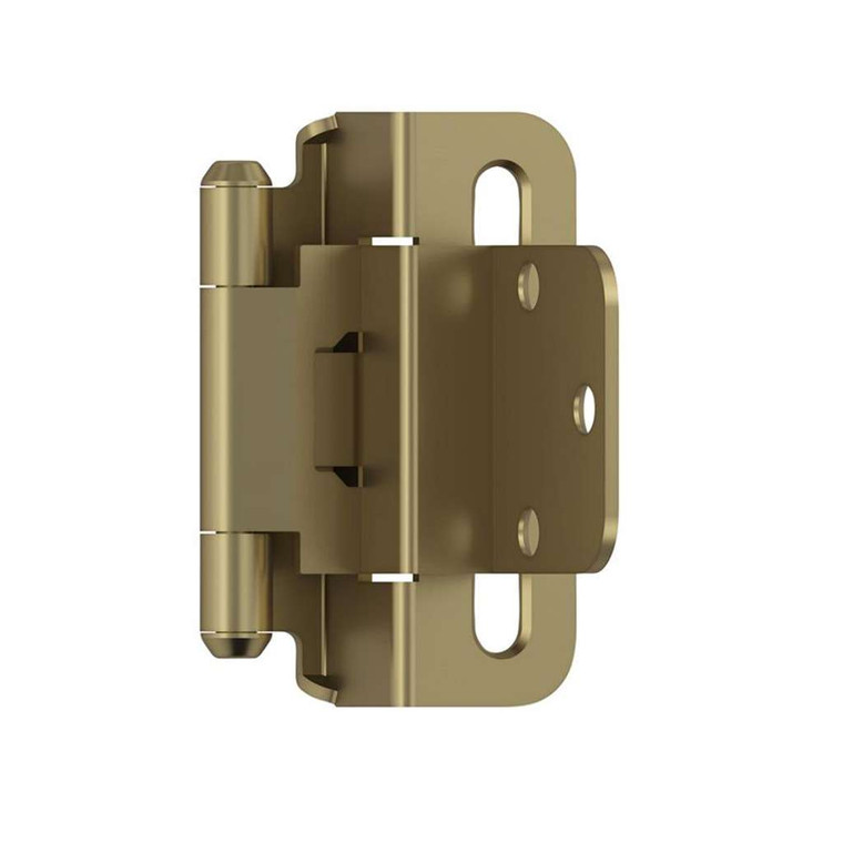 AMEROCK Self Closing 3/8" Inset Partial Wrap Cabinet Hinge (pair) in Golden Champagne BPR7565BBZ Angle