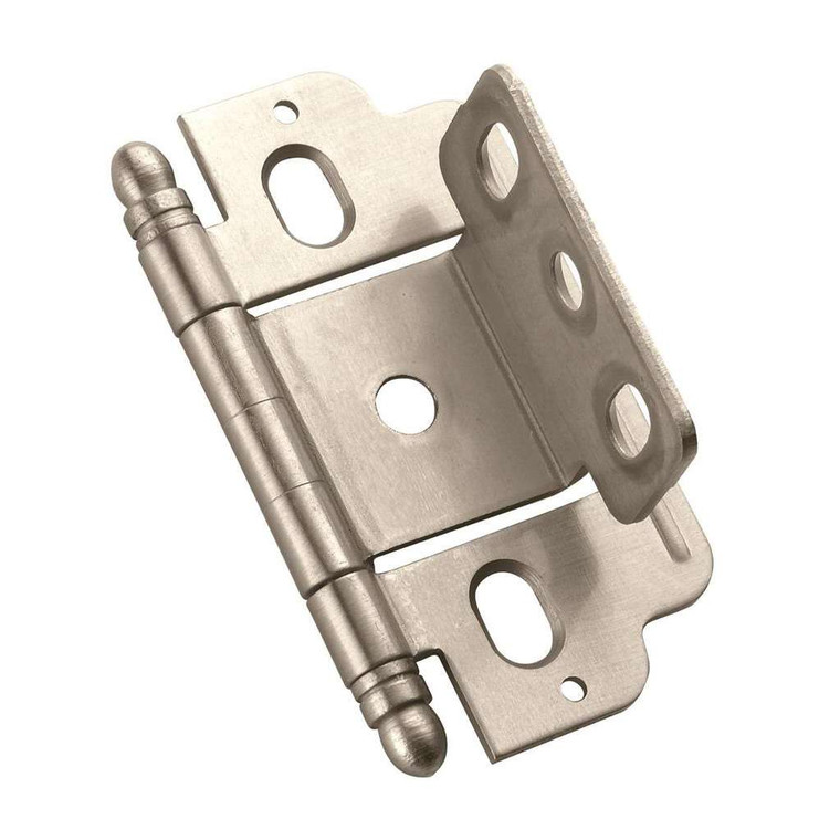 AMEROCK 3/4" Door Thick Full Inset Partial Wrap Cabinet Hinge in Satin Nickel PK3180TBG10 Angle