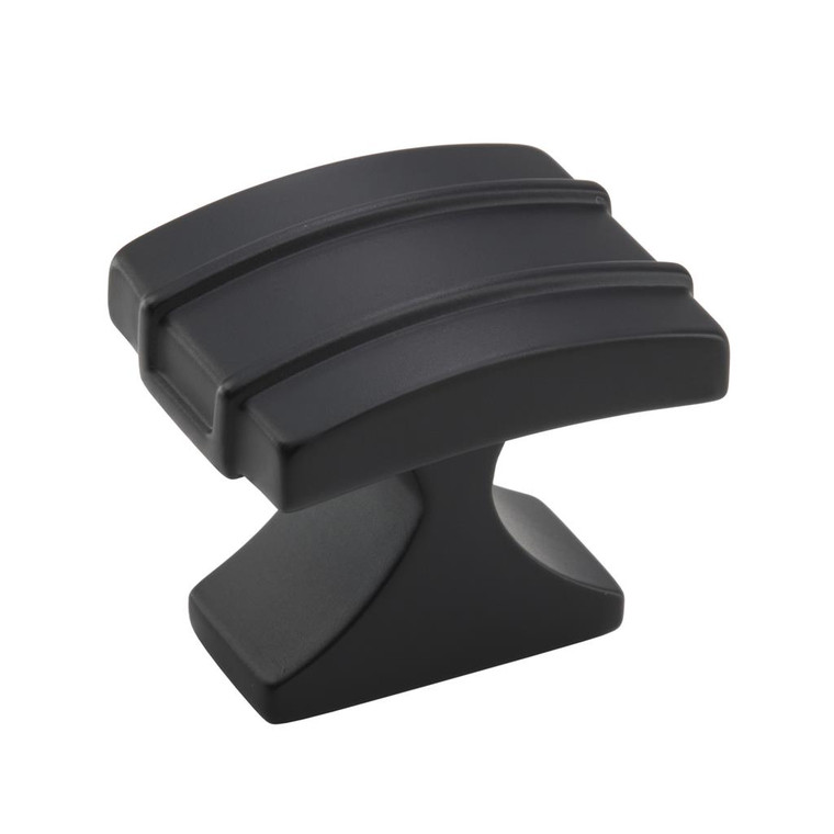 Main View of Matte Black 1-1/4" Length Cabinet Knob from Amerock's Davenport Collection BP36601MB