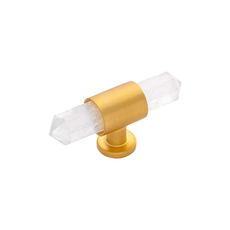 Belwith Keeler Bijou Aura 1-1/2" Long Quartz T-Knob in Brushed Golden Brass B075512-BGB