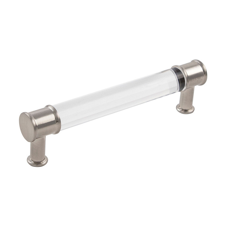 HICKORY Midway Handle Cabinet Pulls in Satin Nickel and Clear 128mm P3635-CASN
