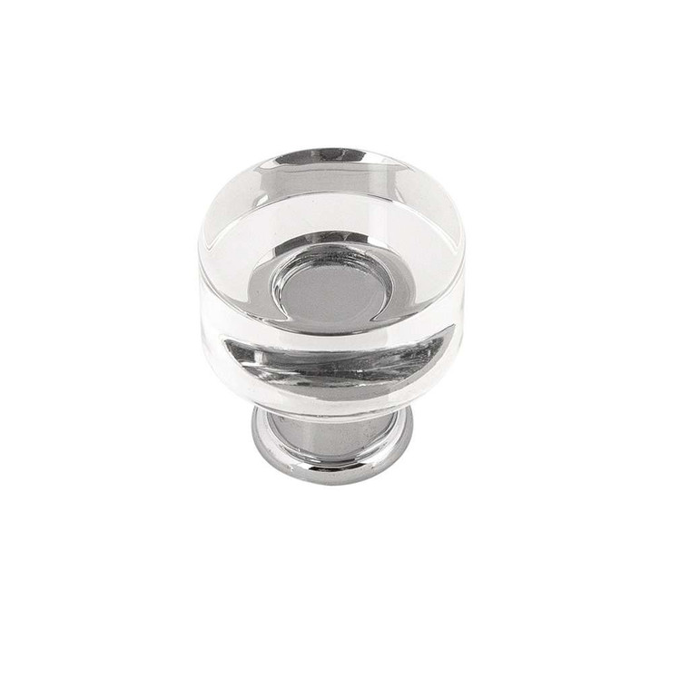 HICKORY Midway Round Cabinet Knob in Chrome and Clear 1" P3708-CACH