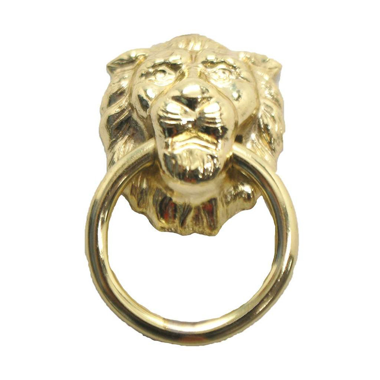 AMEROCK Allison 2-1/8" Lion Head Ring Pull in Polished Brass BP888-3