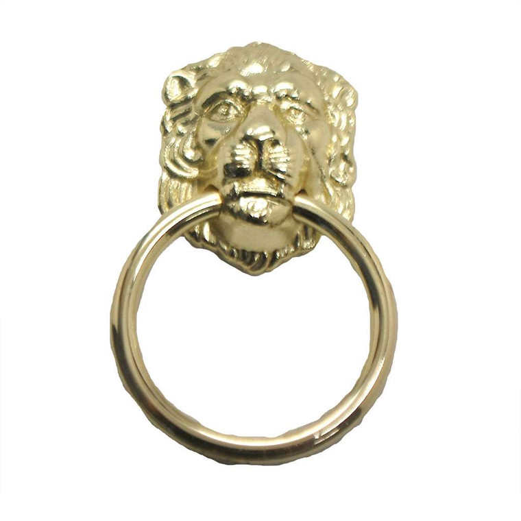 AMEROCK Allison 2-1/2" Length Lion Head Ring Pull in Polished Brass BP888-3