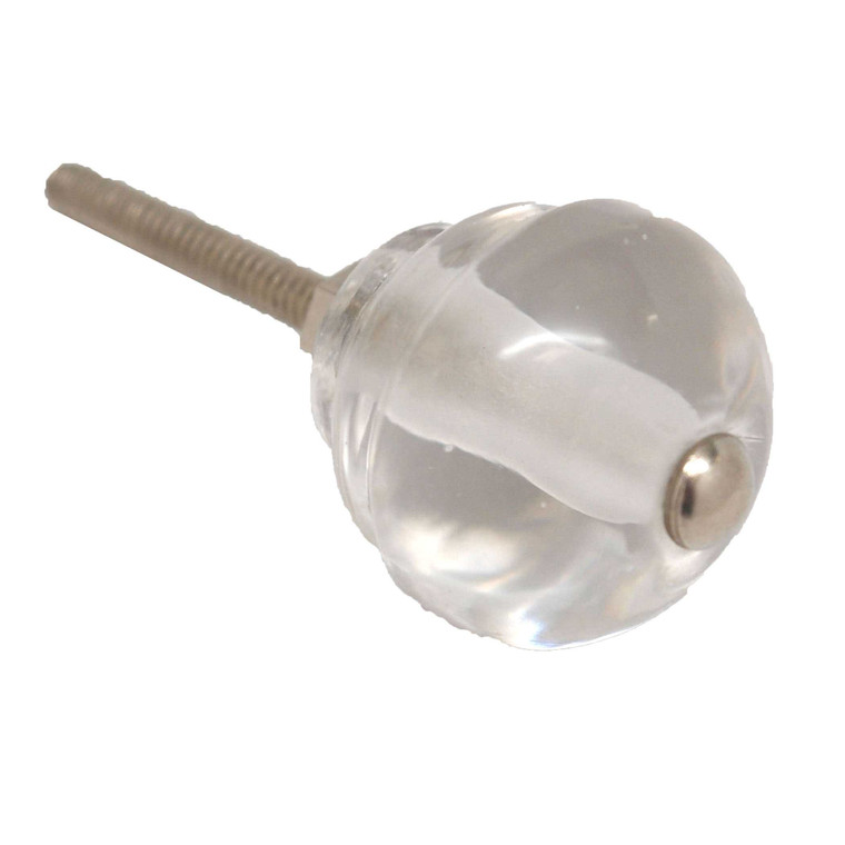 Clear Glass 1-3/16" Round Cabinet Knob by Carol Beach Knobs Glasso Collection Part Number 1609