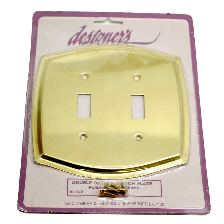 DESIGNERS HARDWARE Double Toggle Switch Plate Cover - Polished Brass BI702