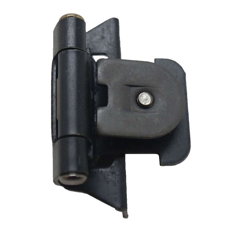 Hickory Double Demountable 1/4" Overlay Partial Wrap Cabinet Hinge (pair) in Black Iron P5311-BI