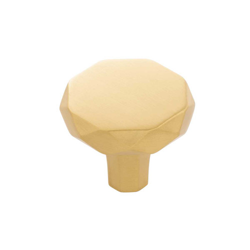 HICKORY Karat 1-1/4" Geometric Cabinet Knob in Brushed Golden Brass