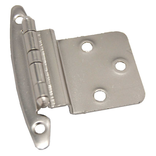 LIBERTY No Spring Face Mount 3/8" Inset Cabinet Hinge (pair) in Satin Nickel