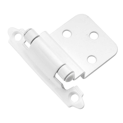 HICKORY Self Closing Face Mount 3/8" Inset Cabinet Hinge - White P143-W (pair)