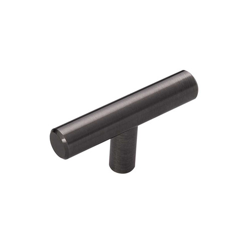 HICKORY 2-3/8" Length T-Knob Bar Cabinet Pull in Brushed Black Nickel