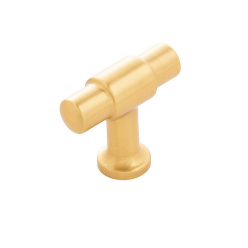 HICKORY Piper 1-5/8" Length Wrapped Bar Knob Cabinet Pull in Brushed Golden Brass