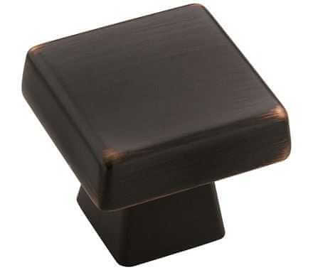 AMEROCK Blackrock Square Cabinet Knob in Oil Rubbed Bronze (+2 Sizes)