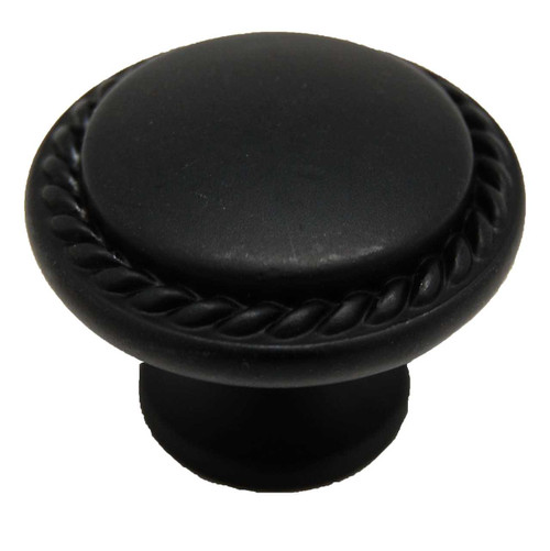 AMEROCK Allison 1-1/8" Rope Round Cabinet Knob - Black BP53001-FB
