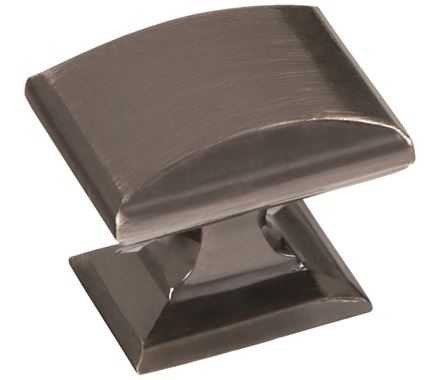 AMEROCK Candler Rectangle Cabinet Knob in Gunmetal (+2 Sizes)