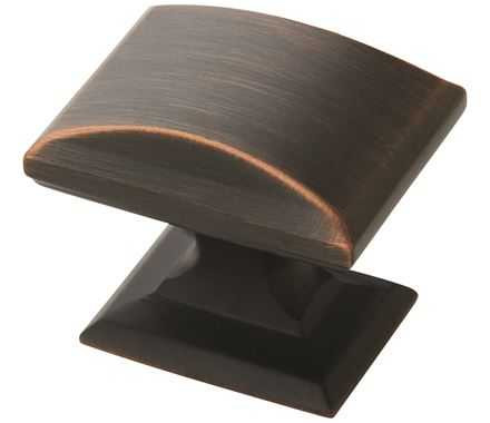 AMEROCK Candler Rectangle Cabinet Knob in Oil Rubbed Bronze (+2 Sizes)
