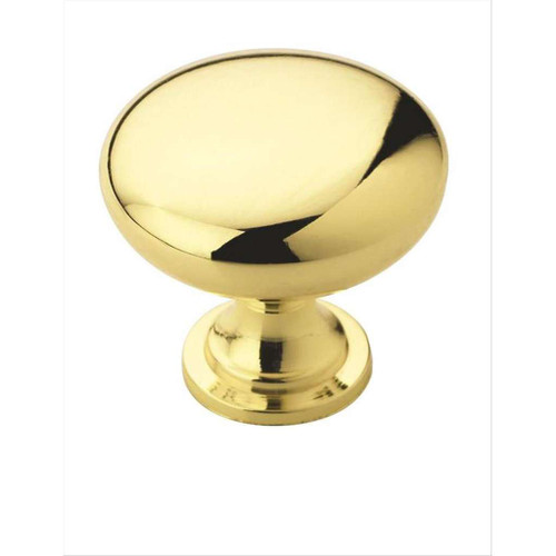 AMEROCK Edona 1-1/4" Diameter Mushroom Cabinet Knob in Polished Brass
