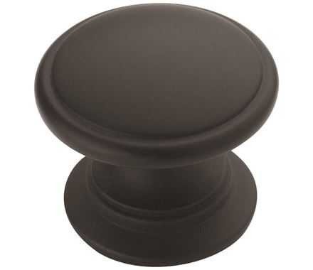 AMEROCK Ravino 1-1/4" Diameter Cabinet Knob in Flat Black