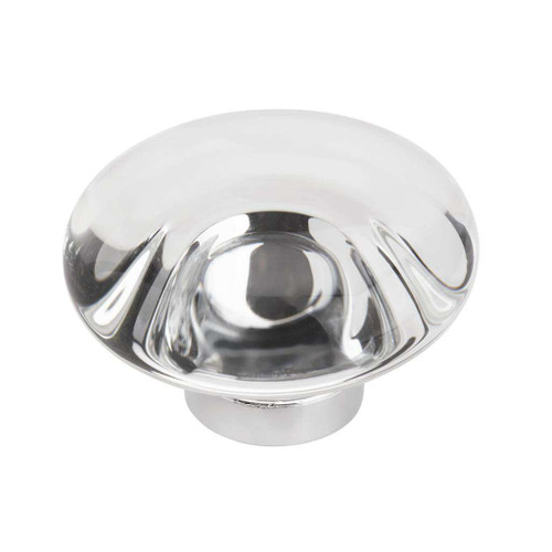 AMEROCK Glacio 1-3/4" Diameter Glass Cabinet Knob in Clear and Chrome