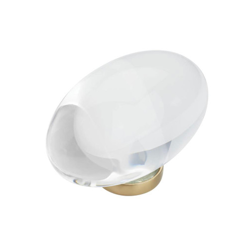 AMEROCK Glacio 1-3/4" Length Glass Oval Cabinet Knob in Clear and Champagne Bronze