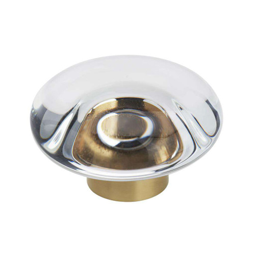 AMEROCK Glacio 1-3/4" Diameter Glass Cabinet Knob in Clear and Champagne Bronze