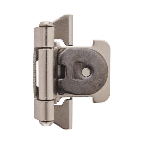 AMEROCK Double Demountable 1/4" Overlay Cabinet Hinge (pair) in Satin Nickel