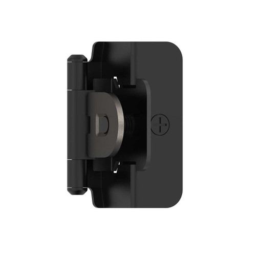 AMEROCK Double Demountable 1/2" Overlay Cabinet Hinge (pair) in Flat Black